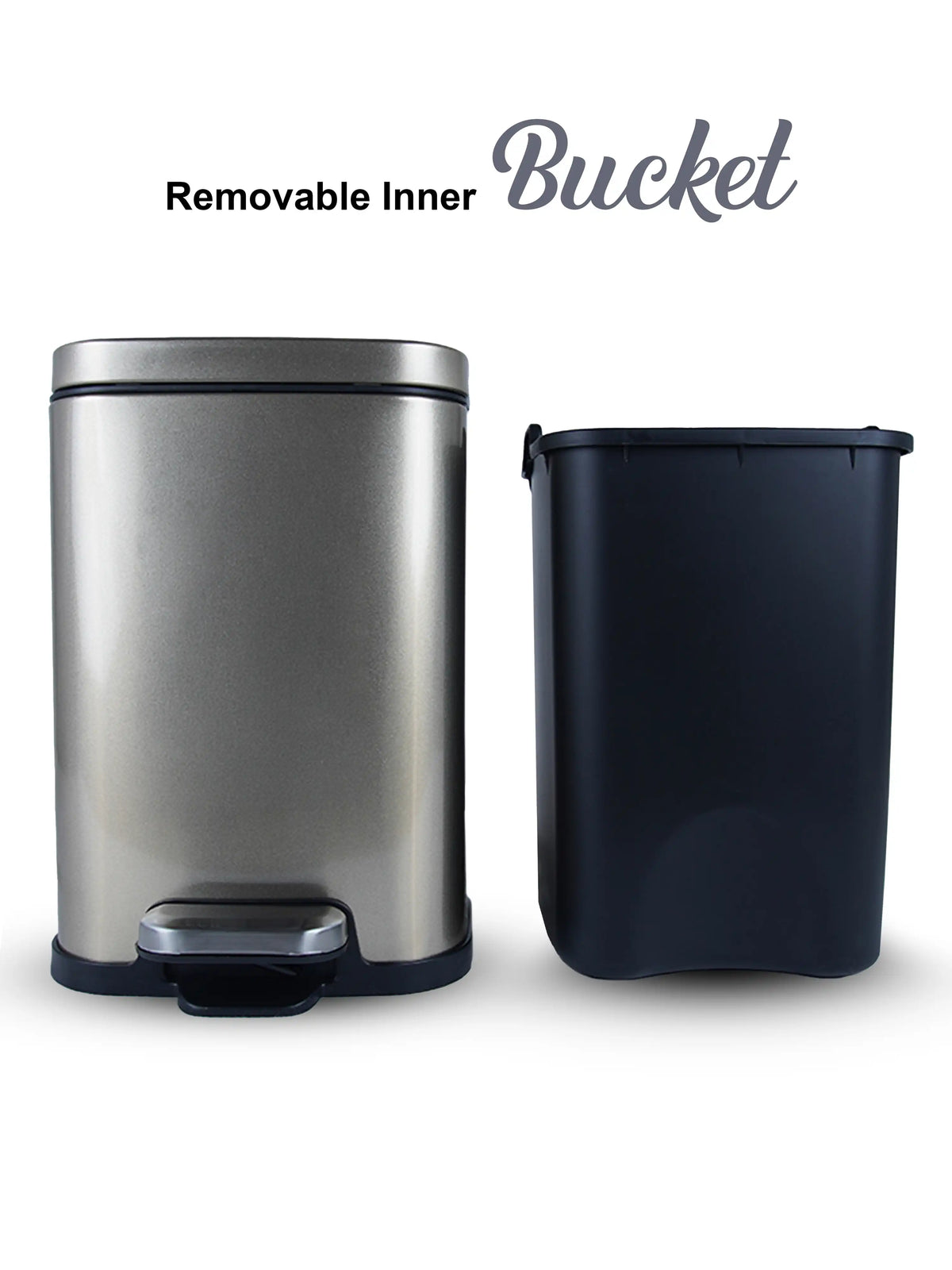 Eco-Friendly Step Trash Bin with Fingerprint-Resistant Finish