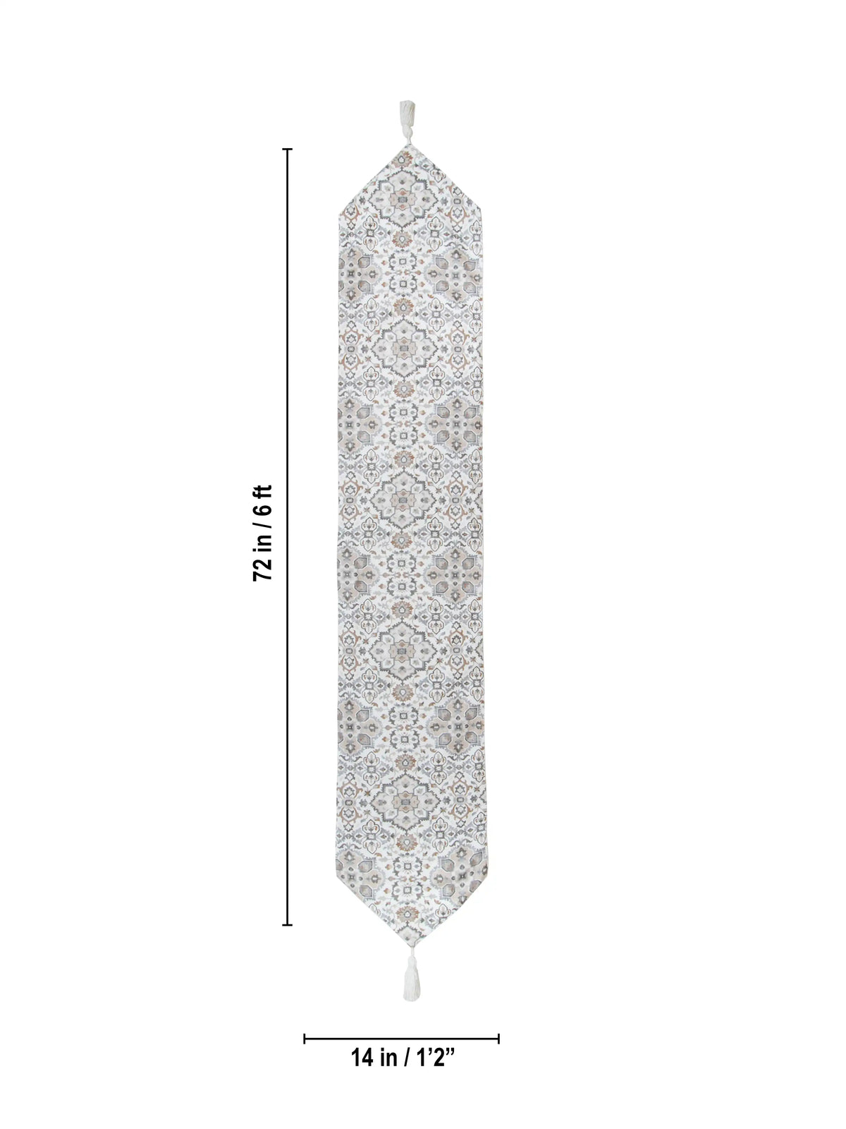 AtozHomeDecor Cotton Linen Table Runner | Printed & Embroidered | 14x72" / 16x72"