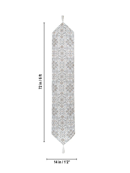 AtozHomeDecor Cotton Linen Table Runner | Printed & Embroidered | 14x72" / 16x72"