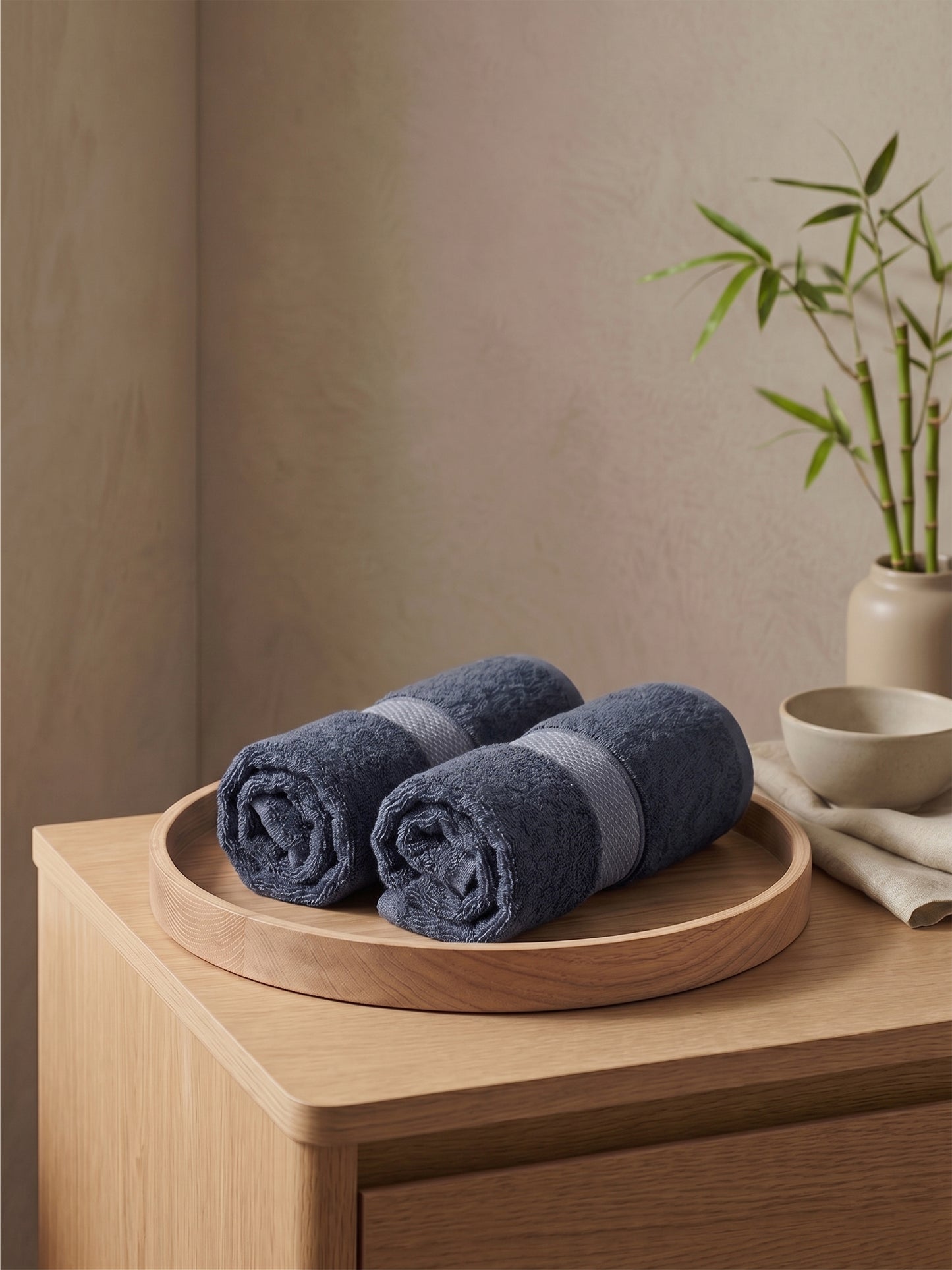 AtoZ Home Decor Bamboo Hand Towel Set (40x60 CM)