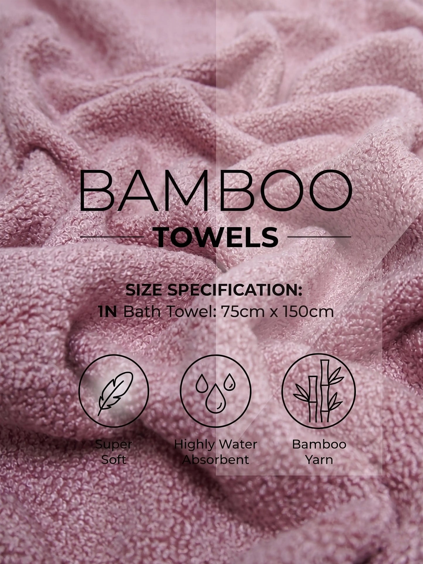 AtoZ Home Decor Bamboo Bath Towel | Highly Absorbent (75 x 150 CM)
