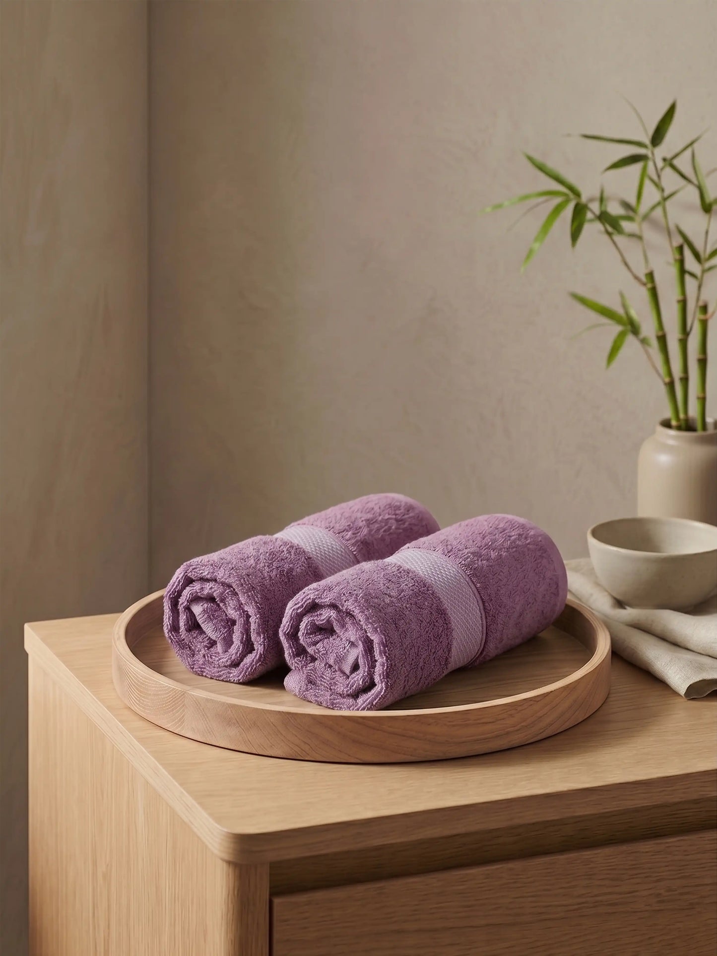 AtoZ Home Decor Bamboo Hand Towel Set (40x60 CM)