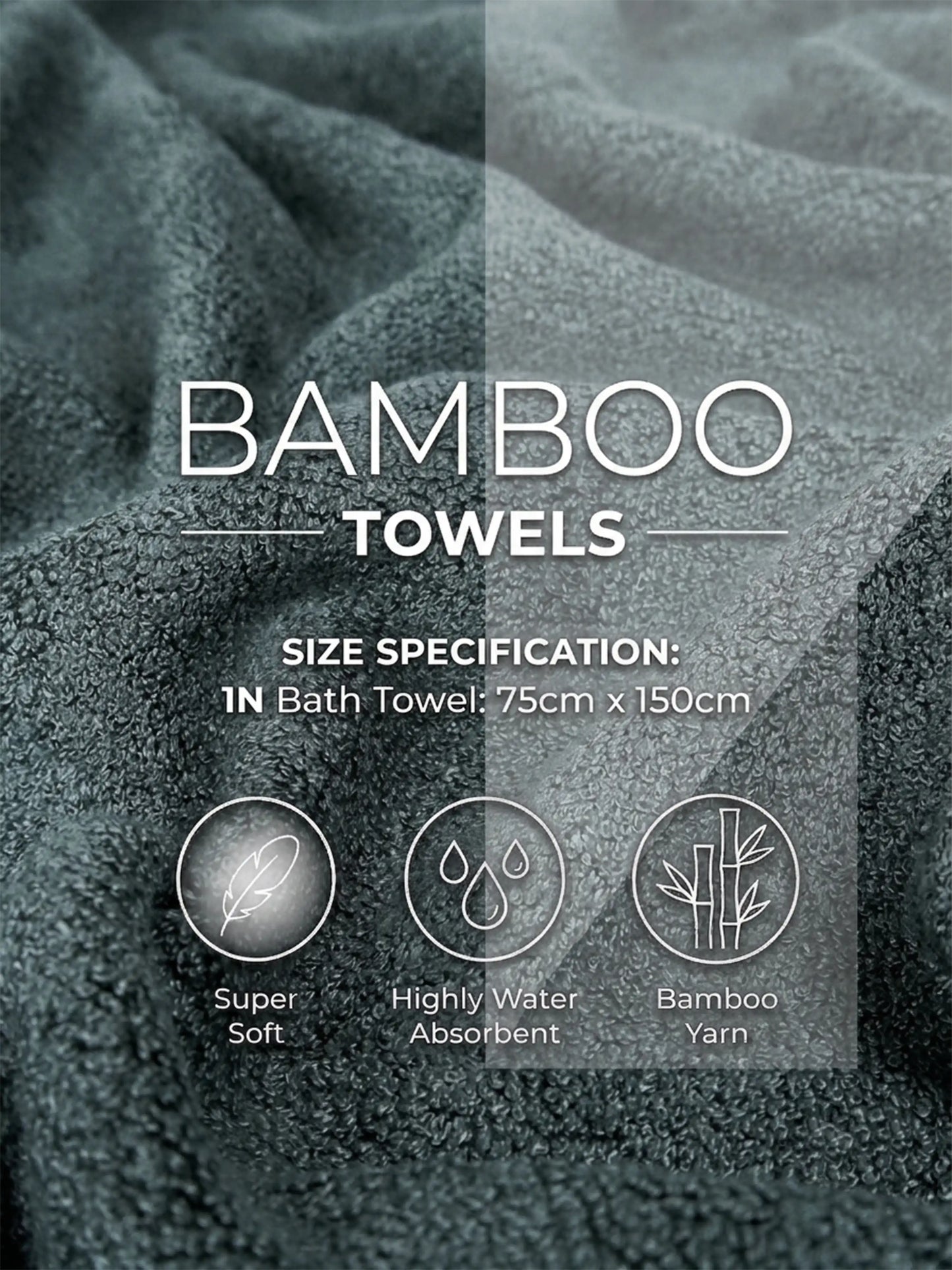 AtoZ Home Decor Bamboo Bath Towel | Highly Absorbent (75 x 150 CM)