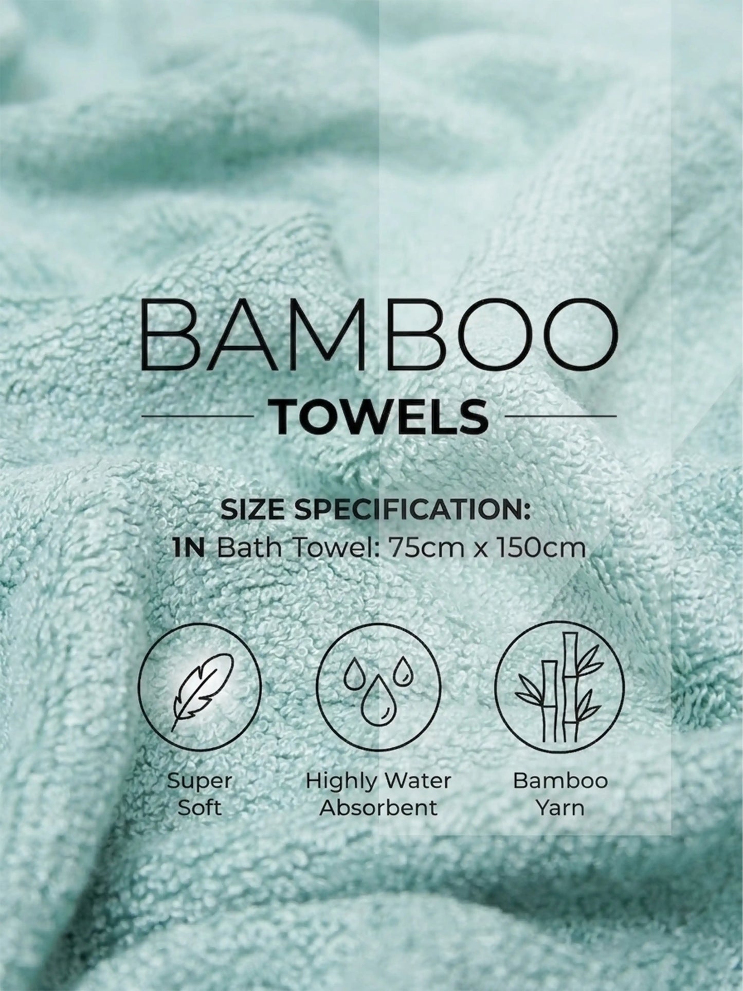 AtoZ Home Decor Bamboo Bath Towel | Highly Absorbent (75 x 150 CM)