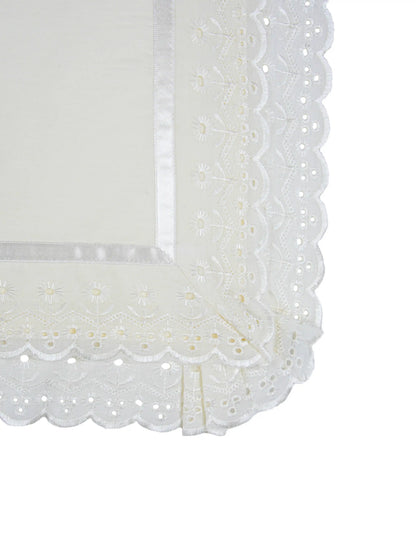 AtoZ Home Decor Cotton Lace Border Pillow Covers (Set of 1 & 2)