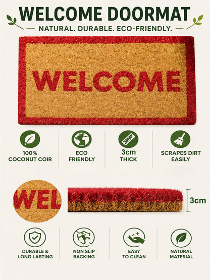 AtoZ Home Decor Classic Coir "Welcome" Doormat (Multiple Sizes & Colors)