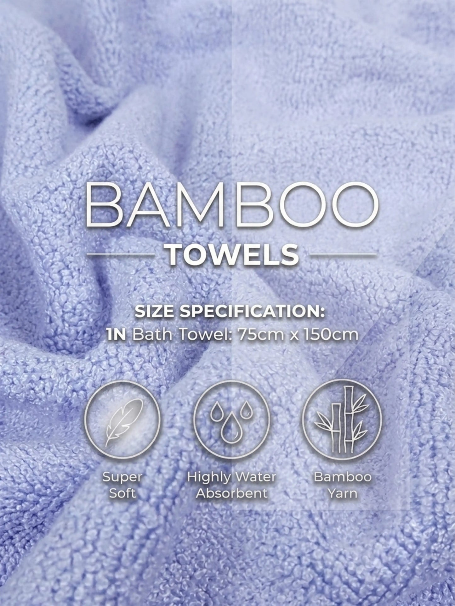 AtoZ Home Decor Bamboo Bath Towel | Highly Absorbent (75 x 150 CM)