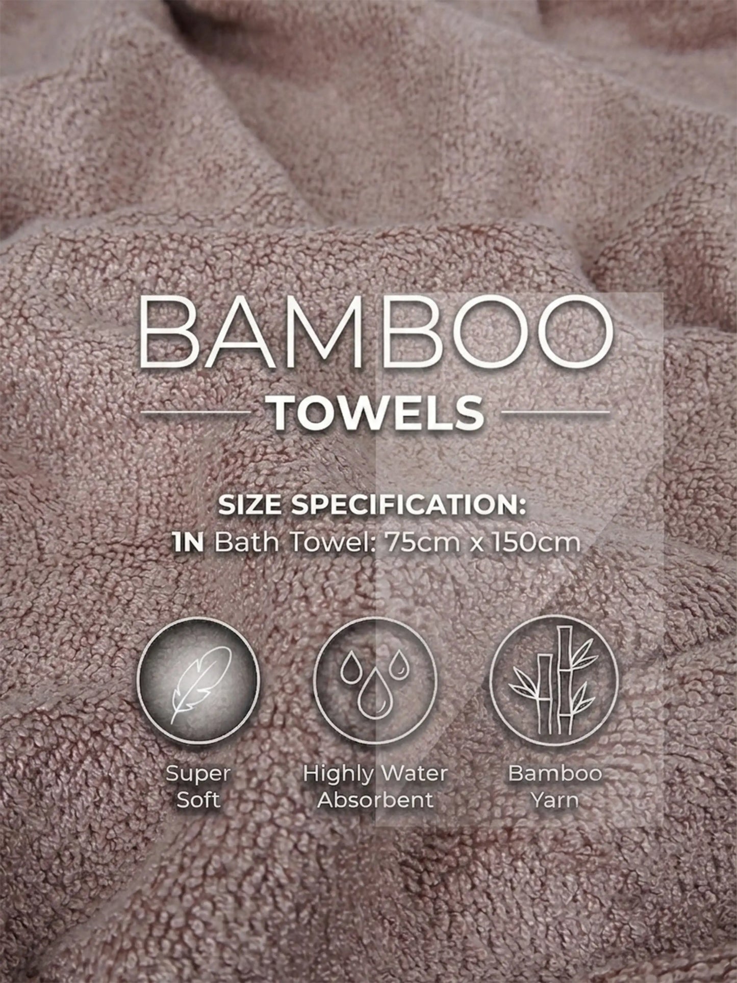AtoZ Home Decor Bamboo Bath Towel | Highly Absorbent (75 x 150 CM)