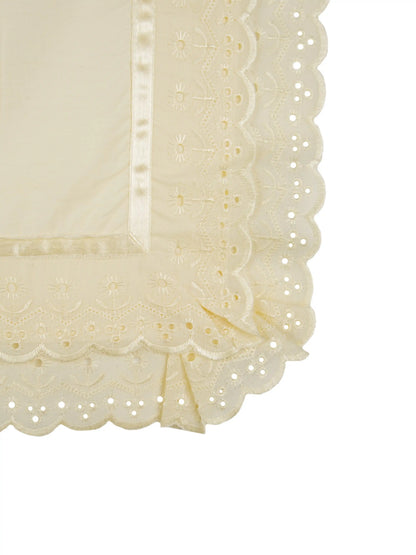 AtoZ Home Decor Cotton Lace Border Pillow Covers (Set of 1 & 2)