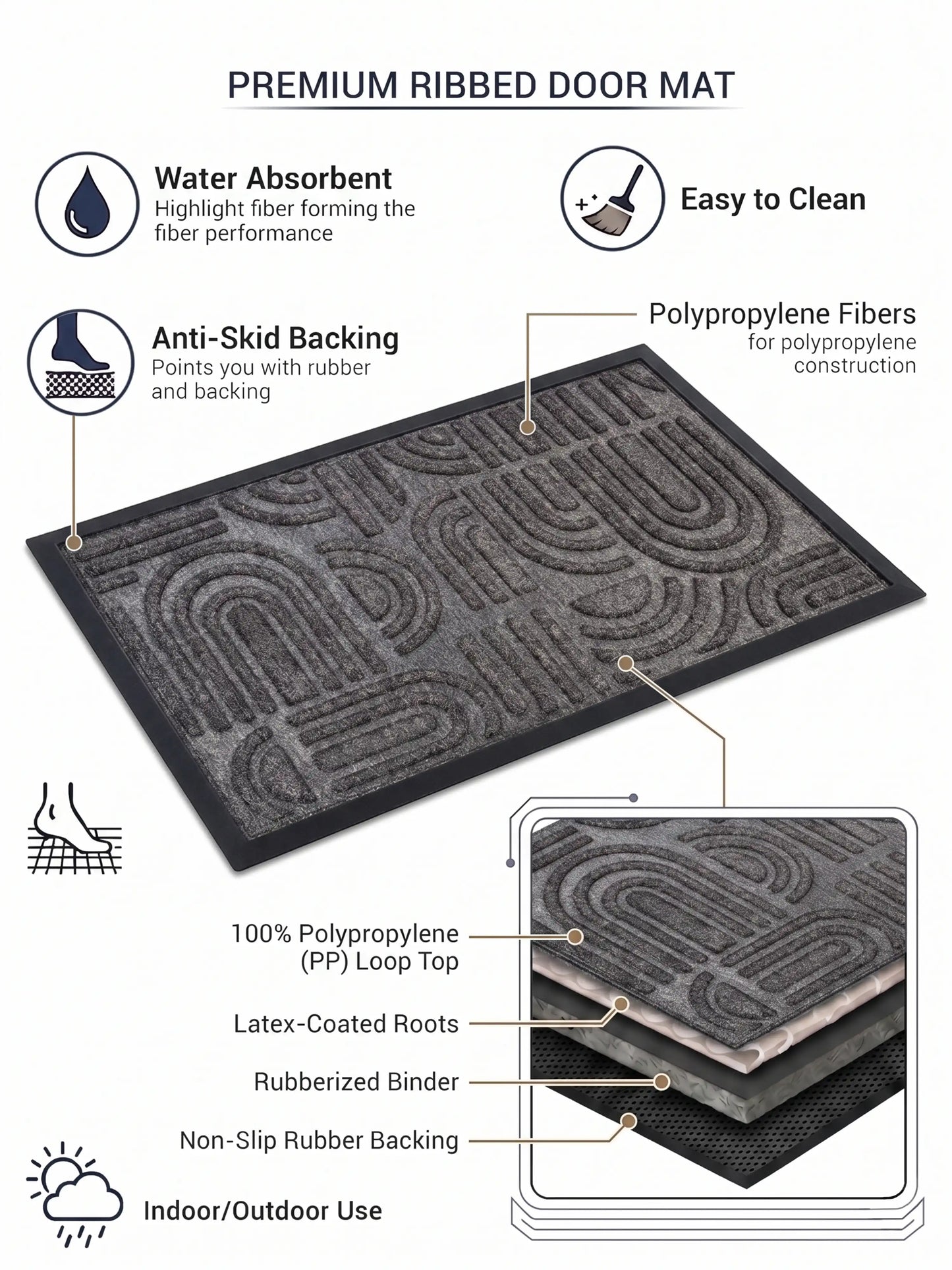 AtoZ Home Decor Cadence Amazelo Doormat (75x45 cm)