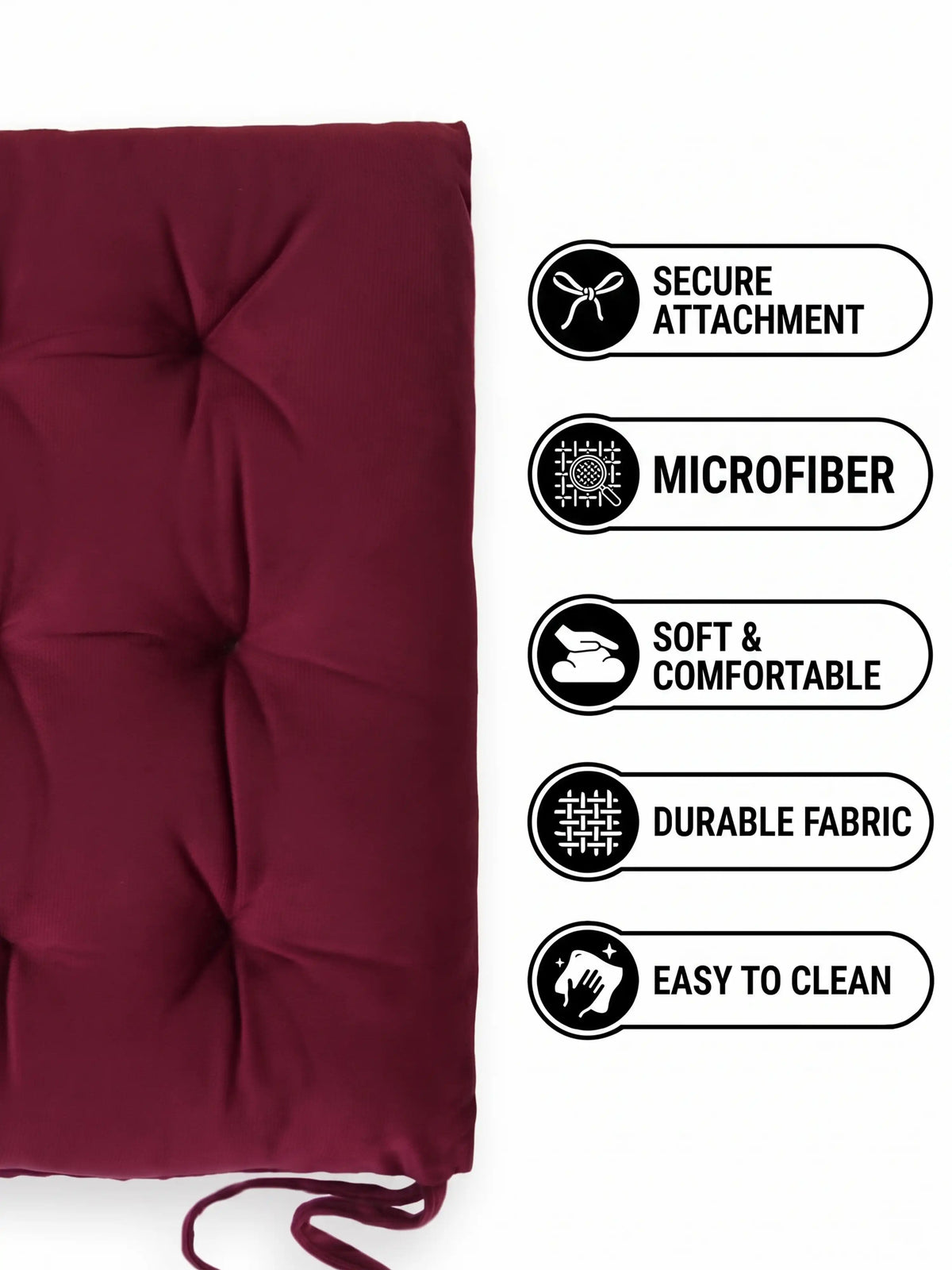 Atoz Home Decor Tufted Chair Pad with Tie Straps | Thick 14x14" Seat Cushionps