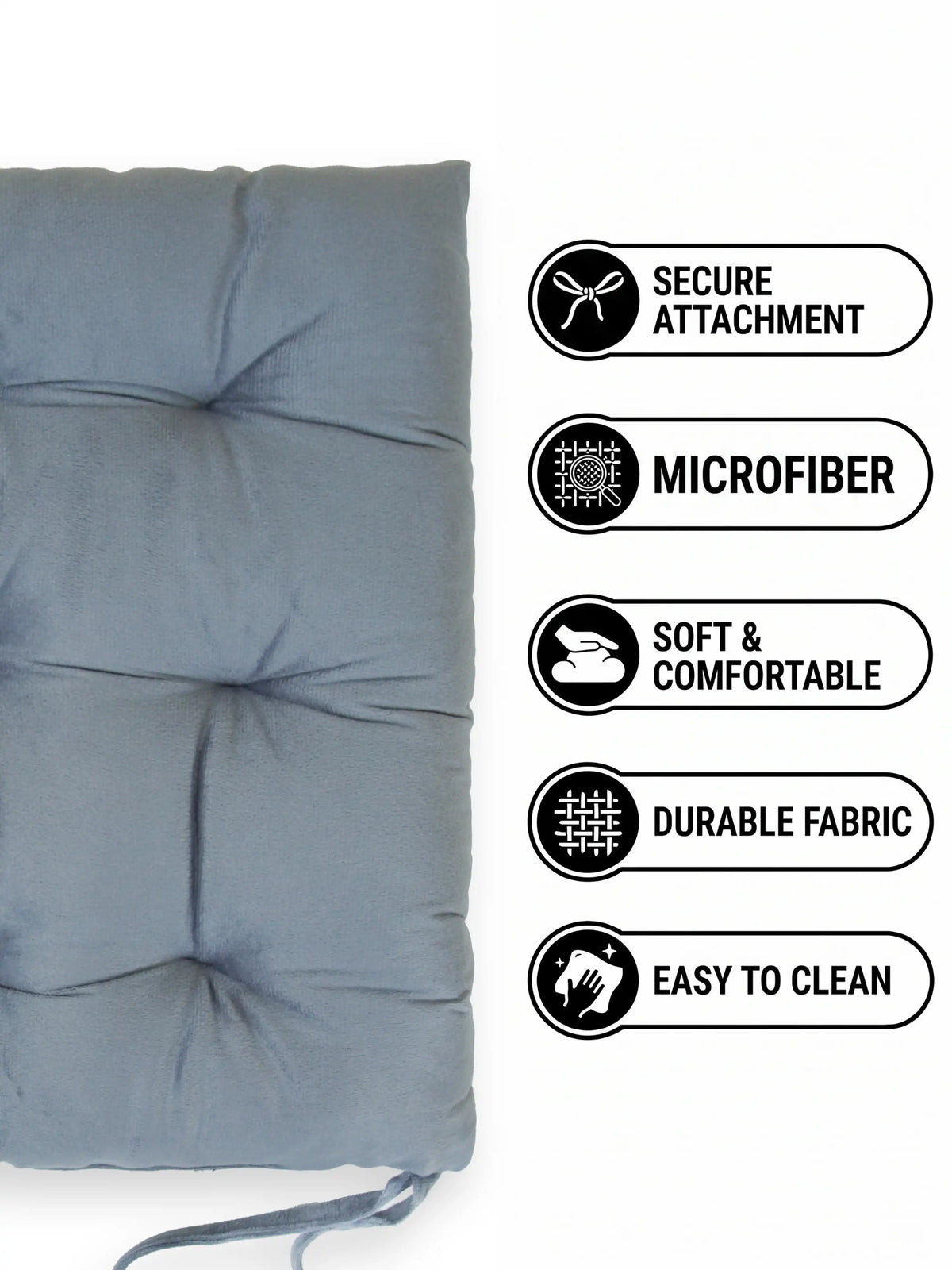 Atoz Home Decor Tufted Chair Pad with Tie Straps | Thick 14x14" Seat Cushionps
