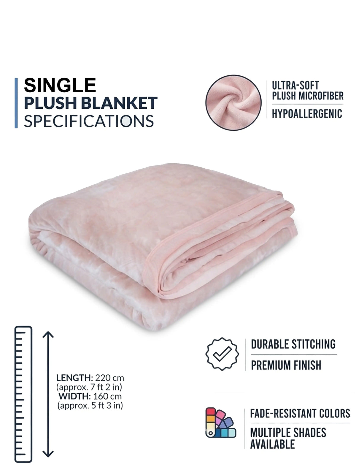 Atoz Home Decor Soft & Fluffy Single Plush Blanket – Light-Reflecting Velvet Fleece Bed Throw.