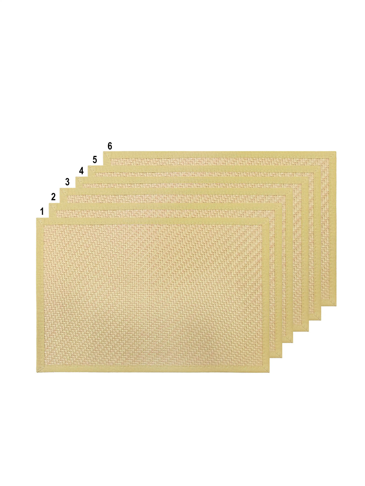 Freelance Woven Border Table Placemats | Pack of 6 Washable Table Mats (30x45 cm)