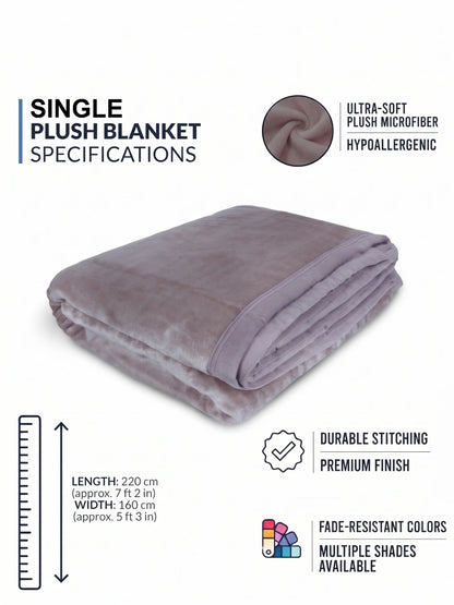 Atoz Home Decor Soft & Fluffy Single Plush Blanket – Light-Reflecting Velvet Fleece Bed Throw.