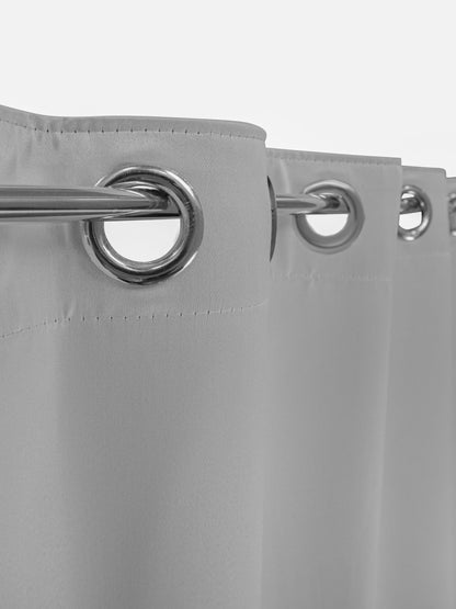 Atoz Home Decor Light Grey Shiny Blackout Curtains