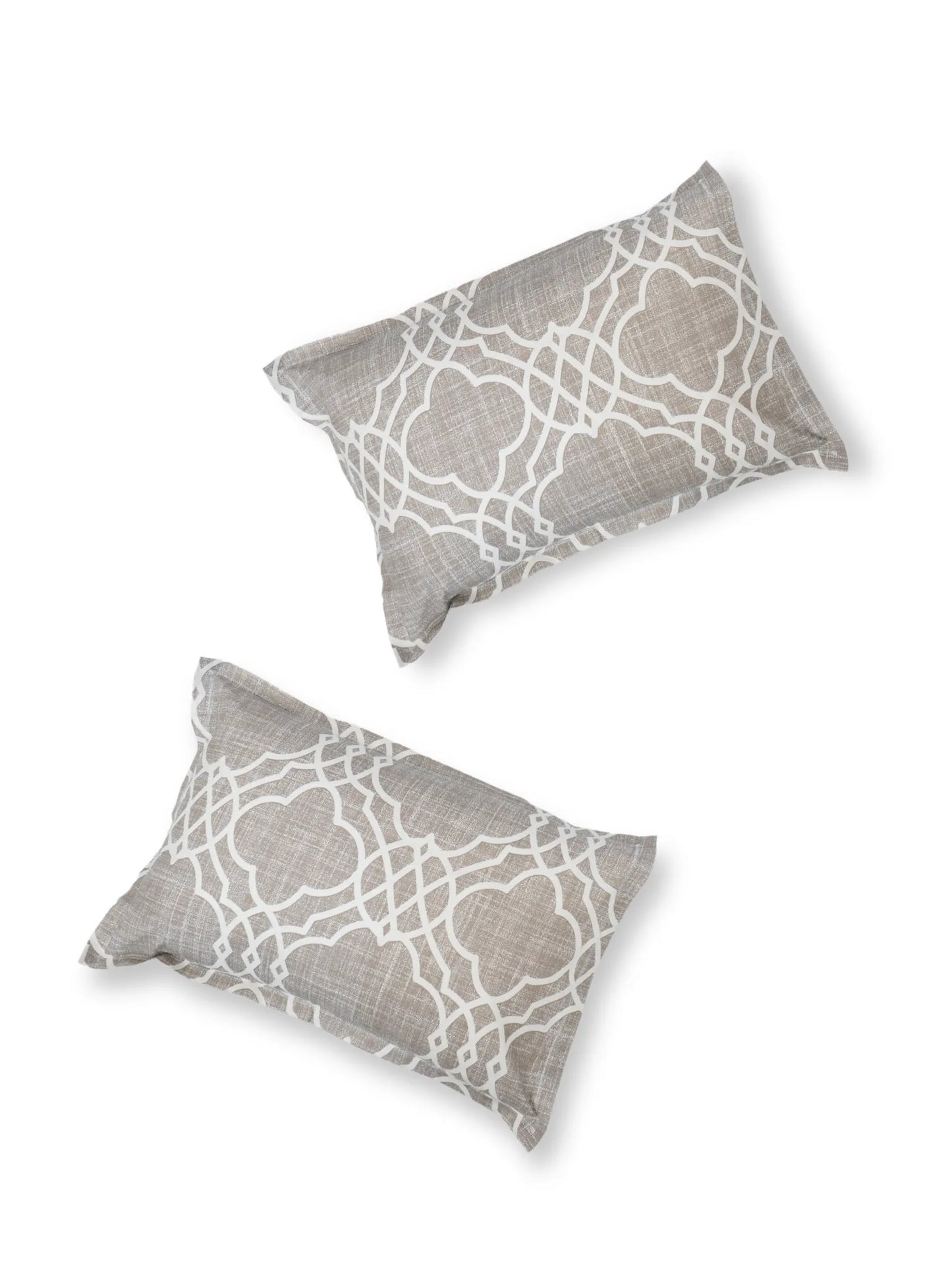 Soft Feel, Trellis Design Double Bed Sheet Set with 2 Pillow Cases – 100% Cotton (210 TC)