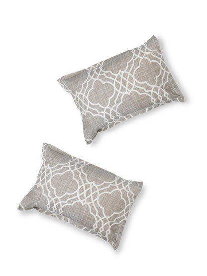 Soft Feel, Trellis Design Double Bed Sheet Set with 2 Pillow Cases – 100% Cotton (210 TC)