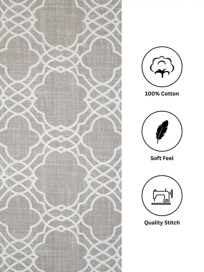 Soft Feel, Trellis Design Double Bed Sheet Set with 2 Pillow Cases – 100% Cotton (210 TC)
