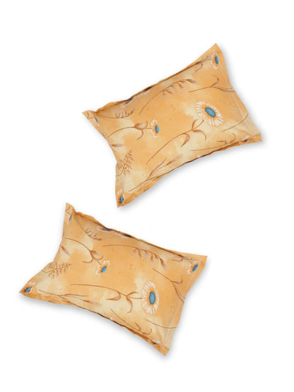 Soft Feel Sunflower Yellow Floral Cotton Double Bedsheet Set
