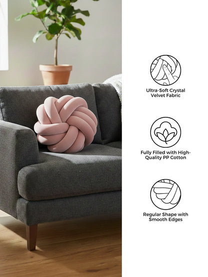 Round Knotted Cushion Ball Pillow – Soft Decorative Sofa & Bed Accent