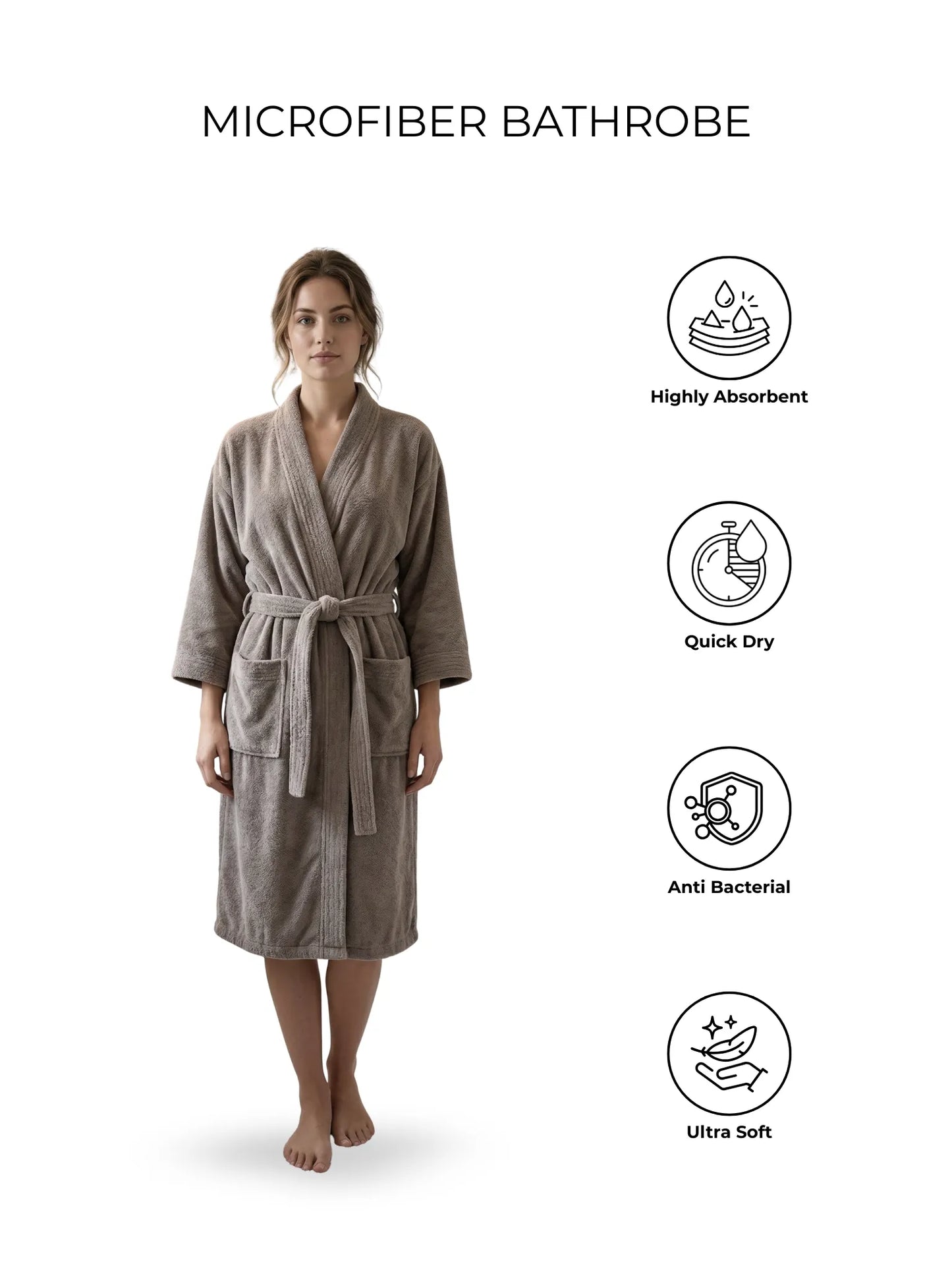 Atoz Home Decor Hue Microfiber Unisex Bathrobe