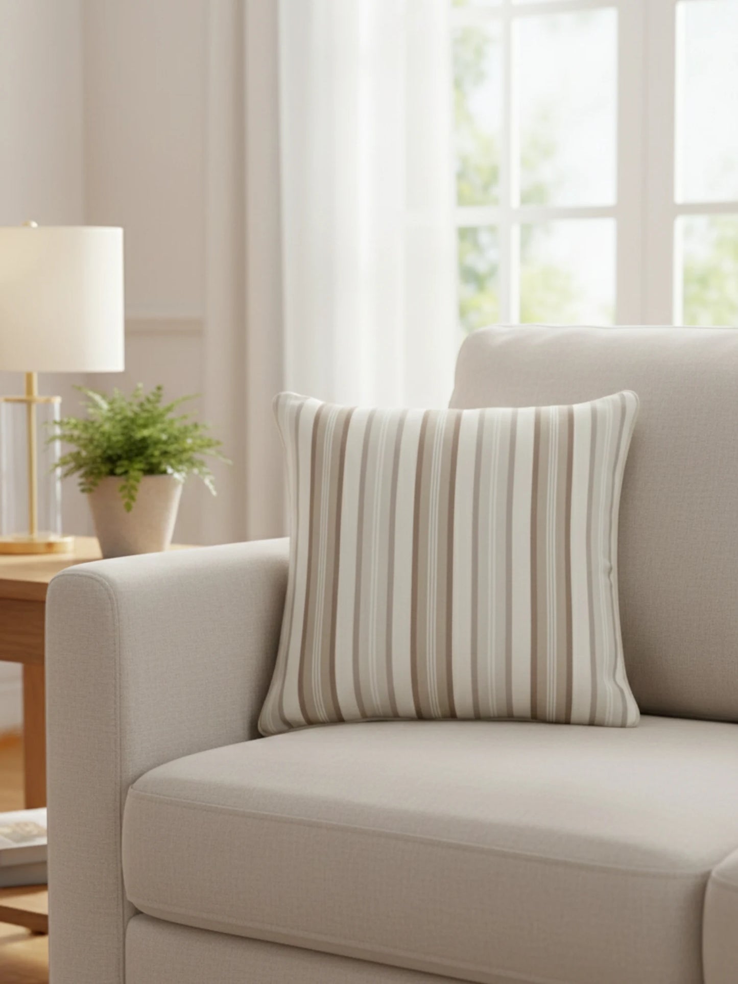Striped Cushion Covers with Hidden Zipper (Set of 5)
