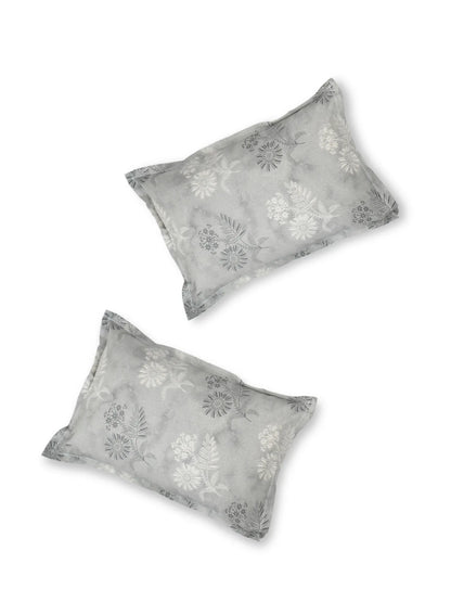 Soft Feel, Ornamental Floral Double Bed Sheet Set with 2 Pillow Cases – 100% Cotton (210 TC)