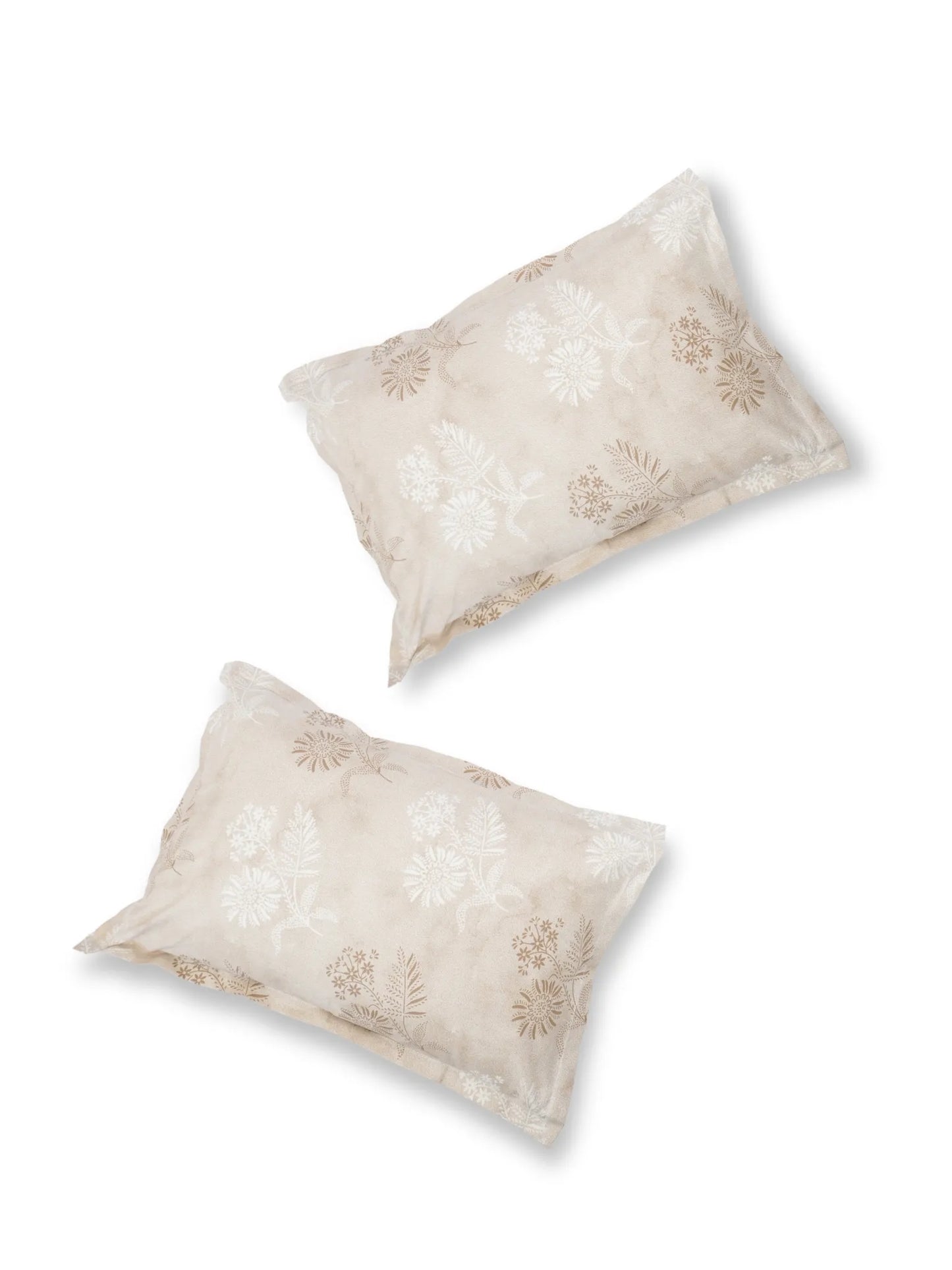 Soft Feel, Ornamental Floral Double Bed Sheet Set with 2 Pillow Cases – 100% Cotton (210 TC)
