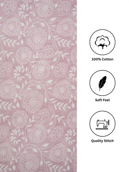 Soft Feel, Jardin Floral Double Bed Sheet Set with 2 Pillow Cases – 100% Cotton (210 TC)