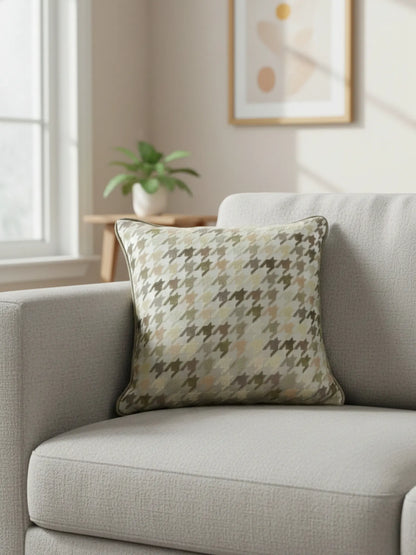 Houndstooth Cushion Covers with Hidden Zipper (Set of 5)
