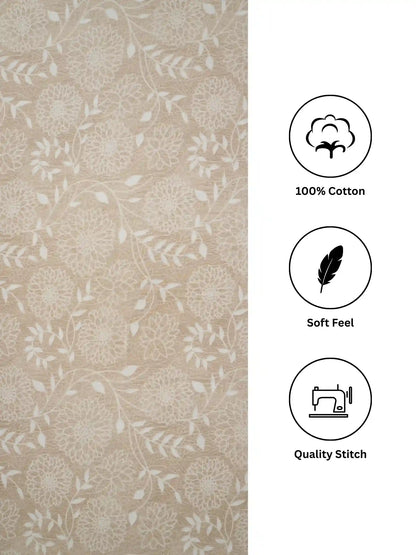 Soft Feel, Jardin Floral Double Bed Sheet Set with 2 Pillow Cases – 100% Cotton (210 TC)