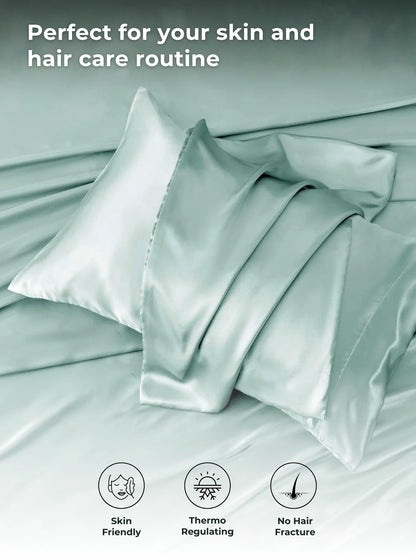 AtoZ Home Decor 400 TC Satin Silk King Bedsheet Set – Soft & Breathable