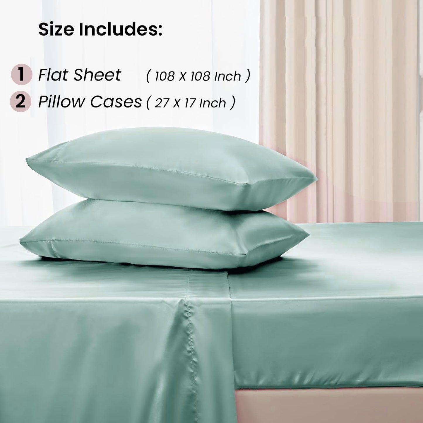 AtoZ Home Decor 400 TC Satin Silk King Bedsheet Set – Soft & Breathable