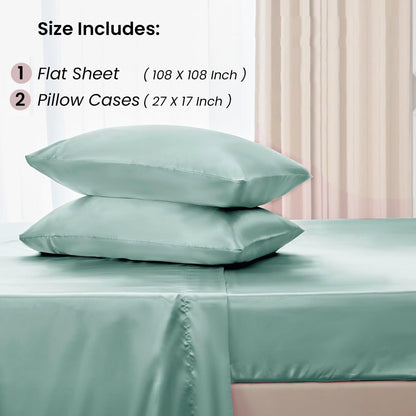 AtoZ Home Decor 400 TC Satin Silk King Bedsheet Set – Soft & Breathable