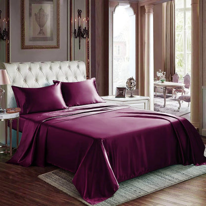 AtoZ Home Decor 400 TC Satin Silk King Bedsheet Set – Soft & Breathable