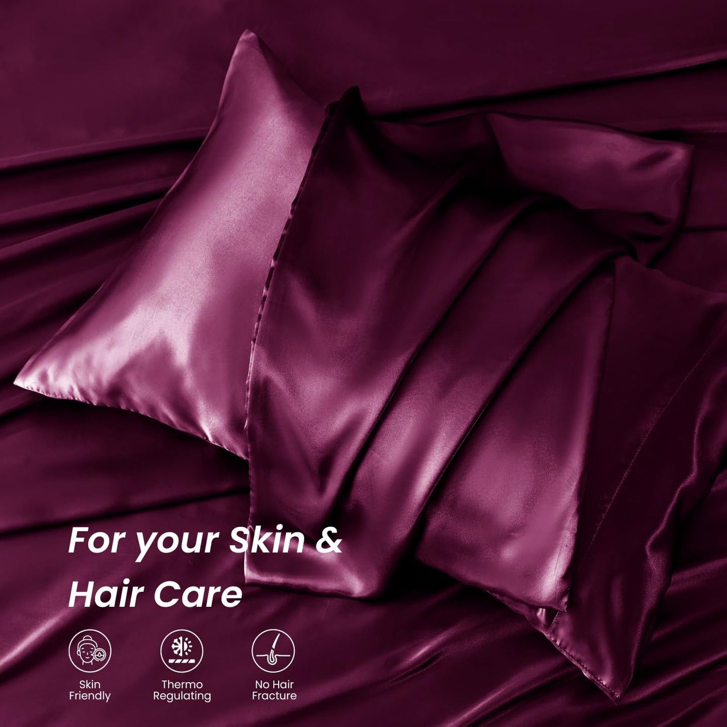 AtoZ Home Decor 400 TC Satin Silk King Bedsheet Set – Soft & Breathable