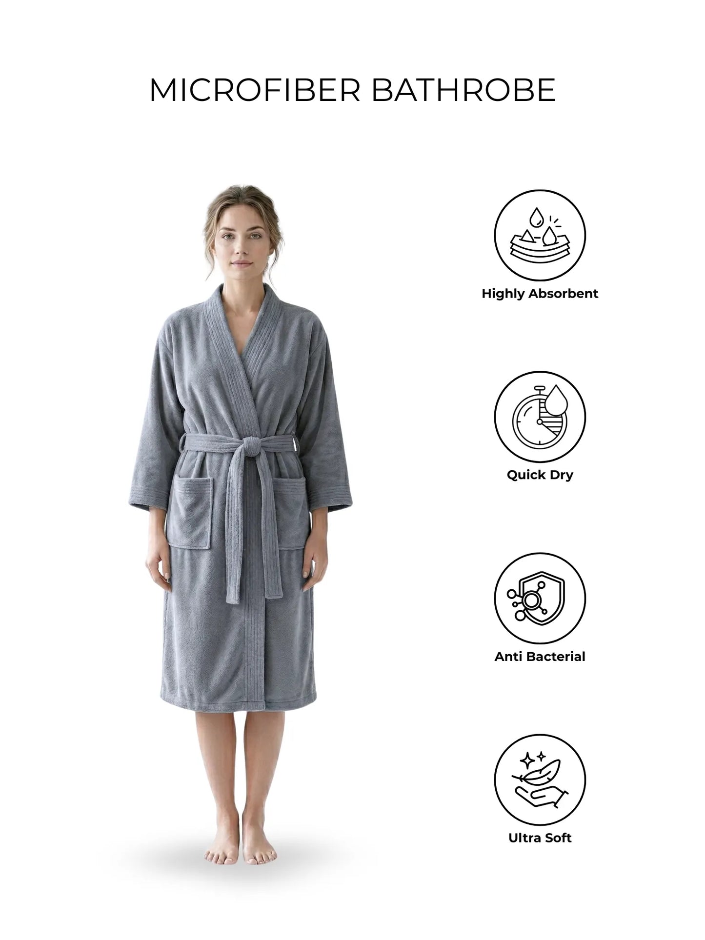 Atoz Home Decor Hue Microfiber Unisex Bathrobe