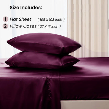 AtoZ Home Decor 400 TC Satin Silk King Bedsheet Set – Soft & Breathable