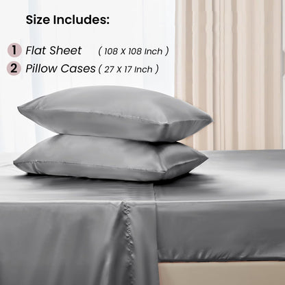 AtoZ Home Decor 400 TC Satin Silk King Bedsheet Set – Soft & Breathable
