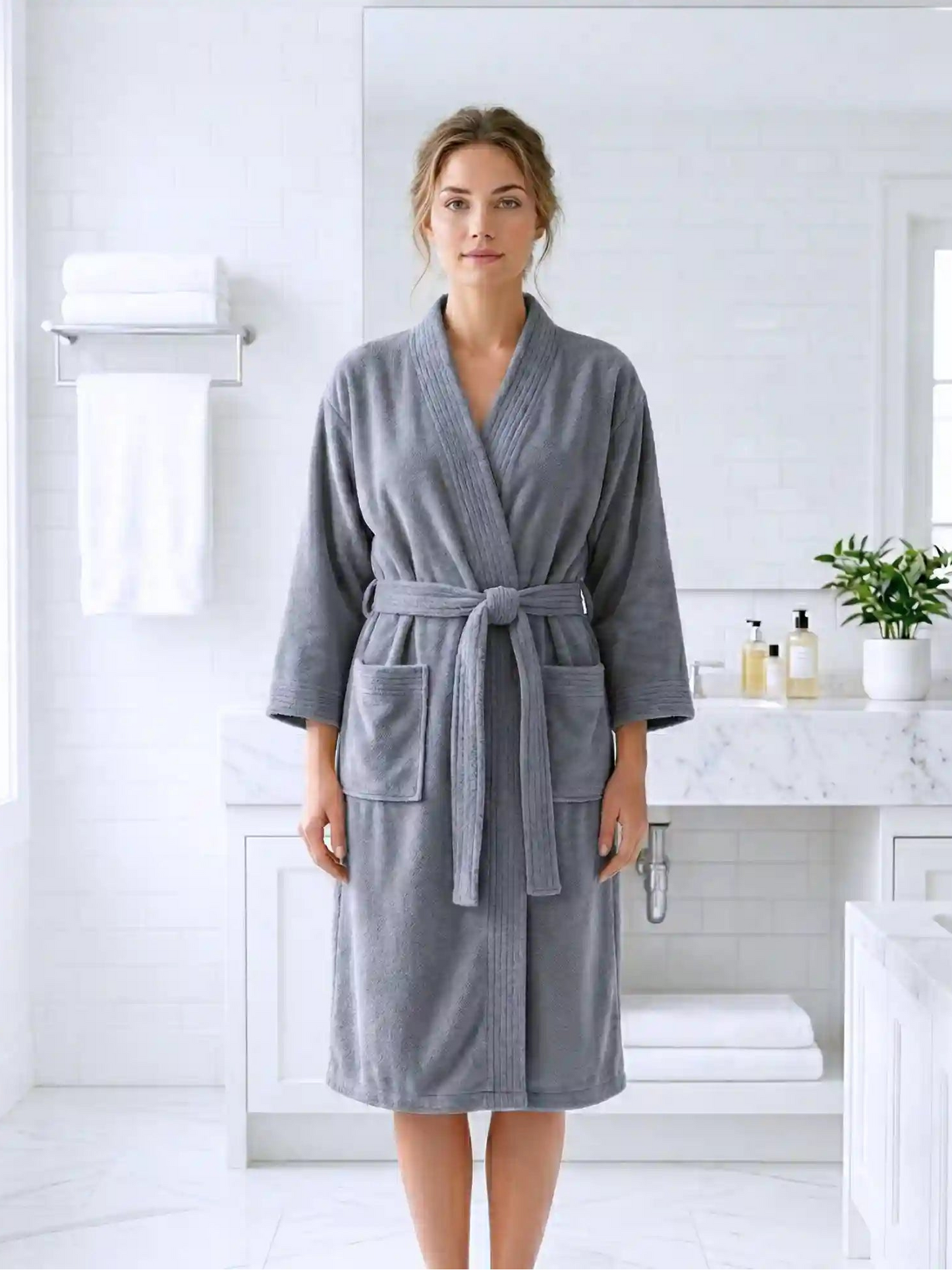 Atoz Home Decor Hue Microfiber Unisex Bathrobe
