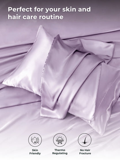 AtoZ Home Decor 400 TC Satin Silk King Bedsheet Set – Soft & Breathable