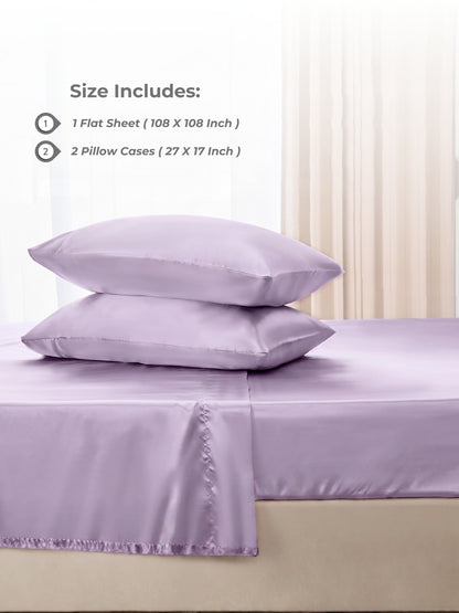 AtoZ Home Decor 400 TC Satin Silk King Bedsheet Set – Soft & Breathable