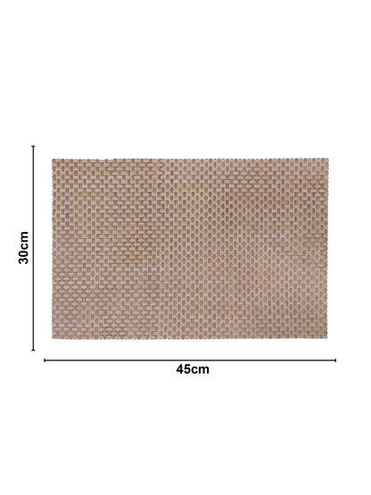 AtoZ Home Decor Basketweave PVC Dining Placemats Set of 6