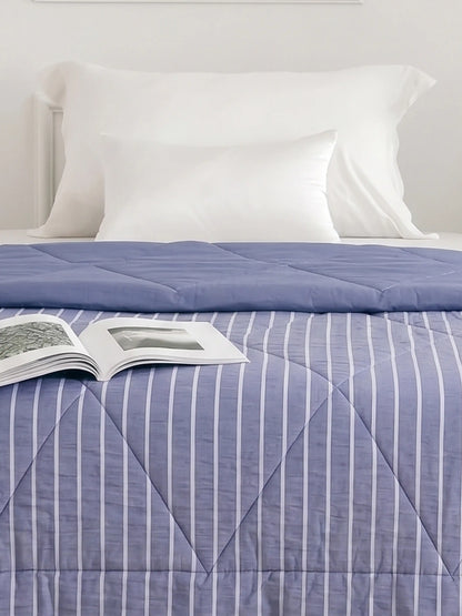 AC Comforter Striped Single with Fiber Filling (150x230 cm) Multiple Colors Available