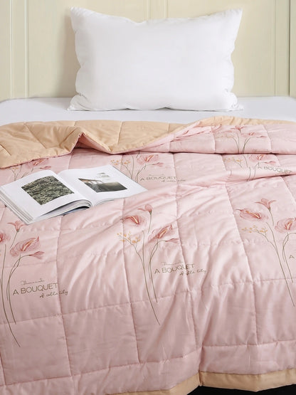 AC Comforter Floral Design Double Bed (220X240 CM) | Pink