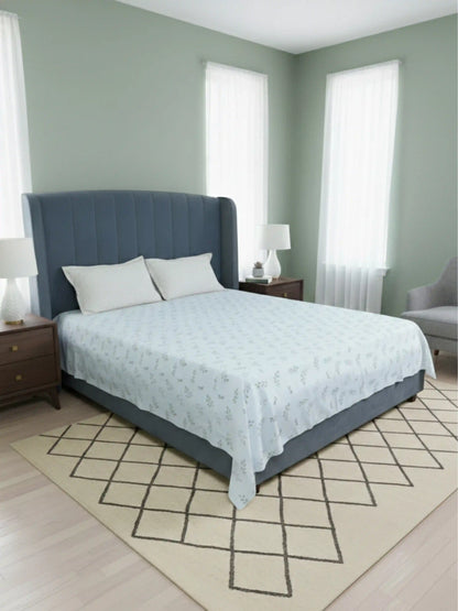 Premium Light Brown Fern Pattern Cotton Double Bedsheet