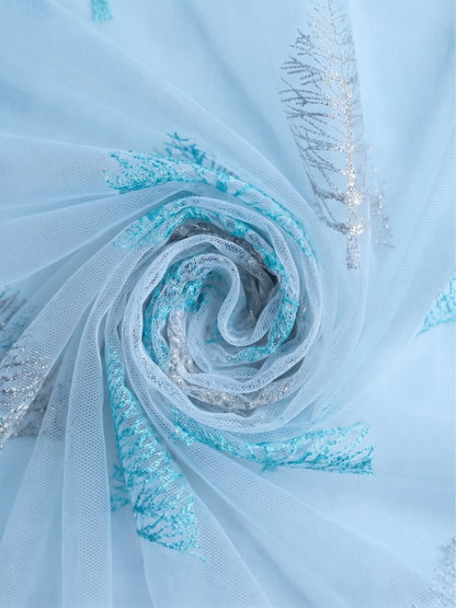 Evabella Embroidered Pine Tree Sheer Grommet Curtains | 100% Polyester