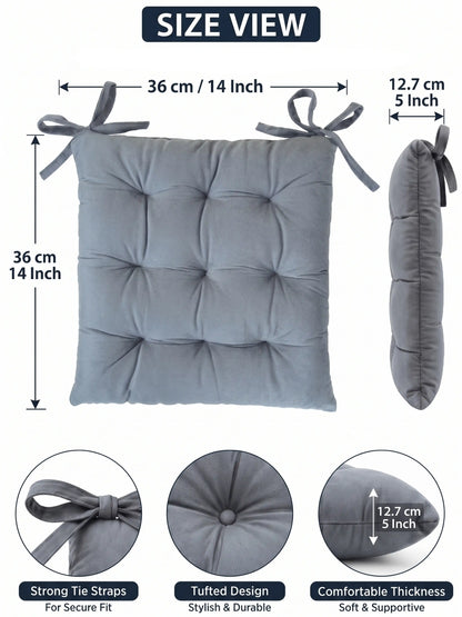 Atoz Home Decor Tufted Chair Pad with Tie Straps | Thick 14x14" Seat Cushionps