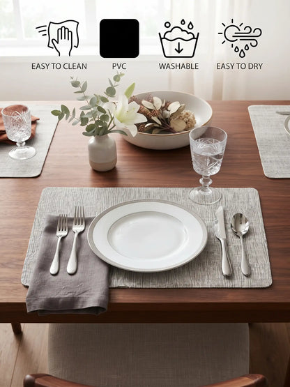 Freelance Textured Table Placemats | Pack of 6 Washable Table Mats (30x45 cm)